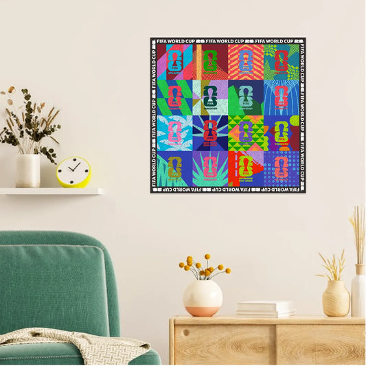 World Cup 2026 wooden puzzle – host cities mosaic square art design