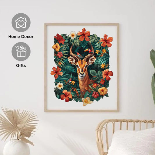 Wildlife wooden jigsaw puzzle – antelope design by WoodAha
