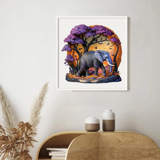 Jungle wooden jigsaw puzzle – elephant forest design by WoodAha