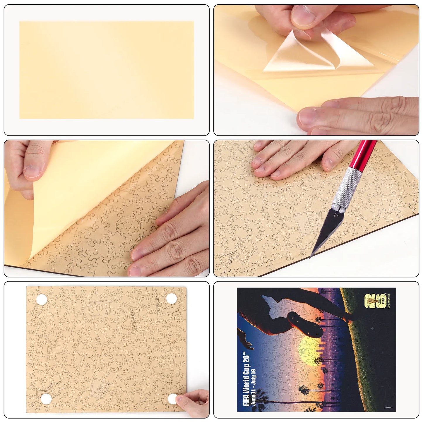 World Cup 2026 Los Angeles wooden jigsaw puzzle – soccer fan gift