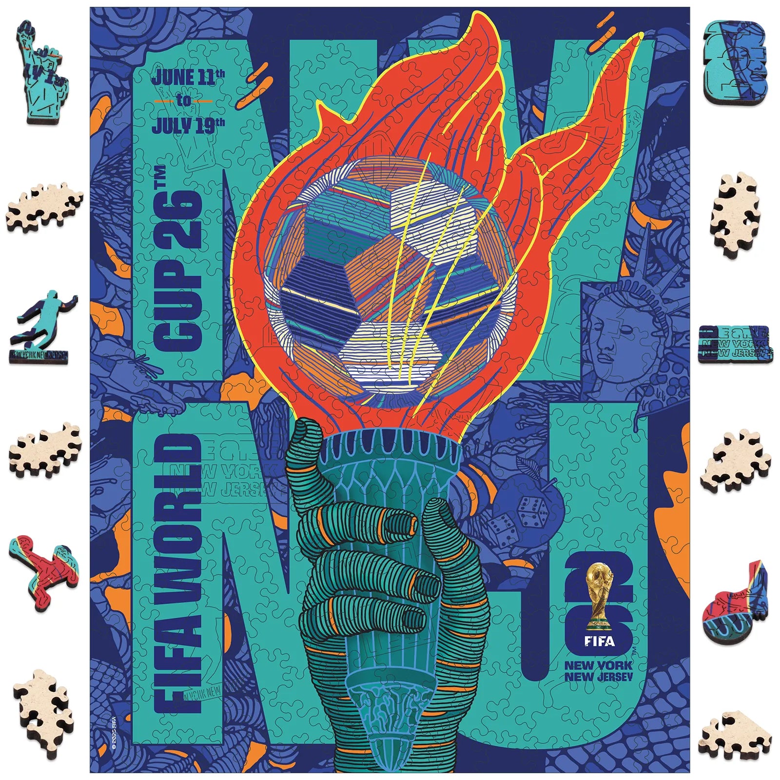 FIFA World Cup 2026 NYC & NJ Wooden Puzzle | WoodAha