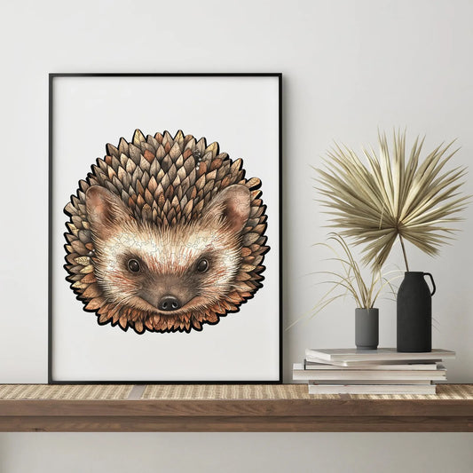 Woodland animal wooden jigsaw puzzle – hedgehog design by WoodAha