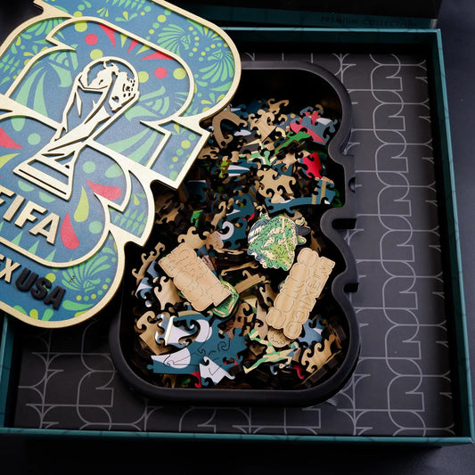 World Cup 2026 wooden puzzle – Mexico host logo luxury design
