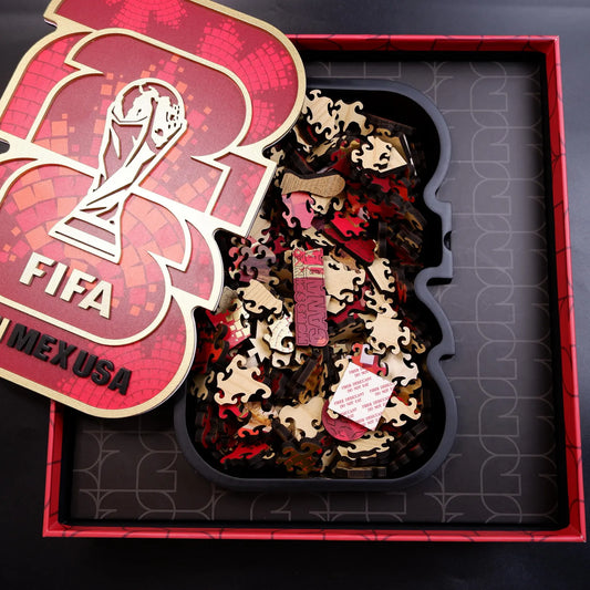 World Cup 2026 wooden puzzle – Canada host logo luxury design