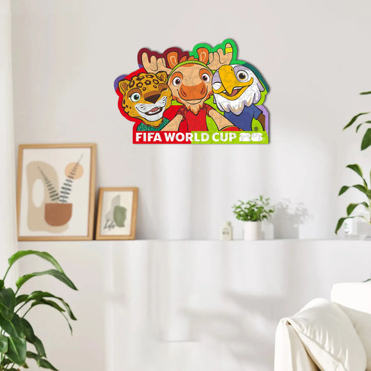 World Cup 2026 wooden puzzle – USACANMEX mascots design