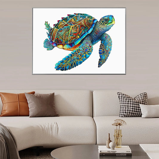 Ocean themed wooden jigsaw puzzle – sea turtle design by WoodAha