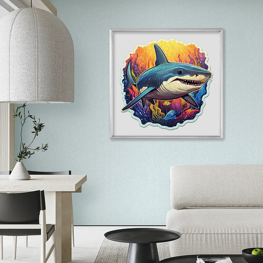 Ocean predator wooden jigsaw puzzle – shark design by WoodAha