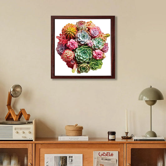 Botanical wooden jigsaw puzzle – succulent bouquet design by WoodAha