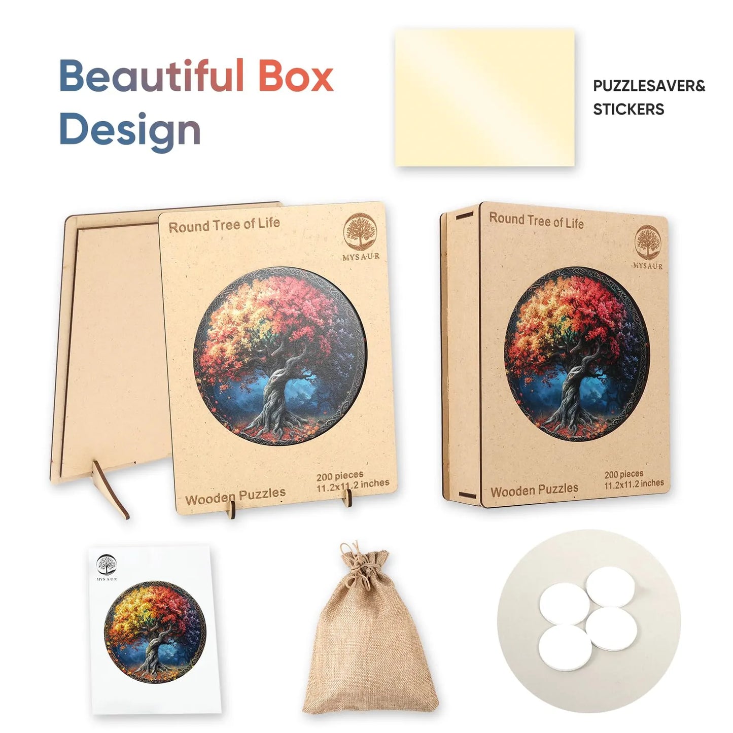 Tree of Life design wooden jigsaw puzzle for adults