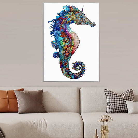 Fantasy wooden jigsaw puzzle – unicorn seahorse design by WoodAha
