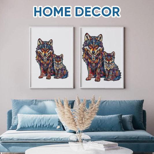 Wildlife wooden jigsaw puzzle – Wolf Family II design by WoodAha