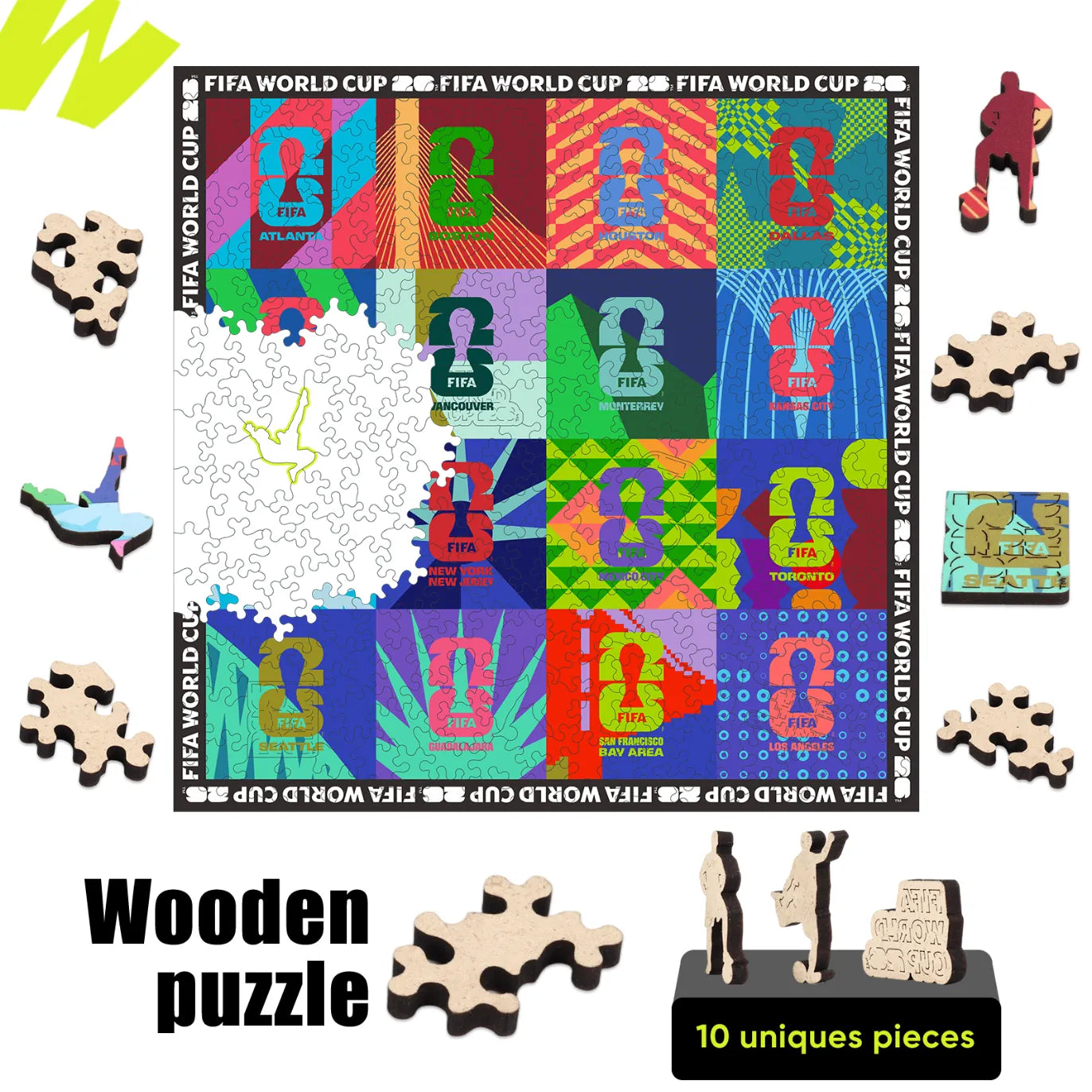 Officially licensed World Cup 2026 host cities mosaic puzzle