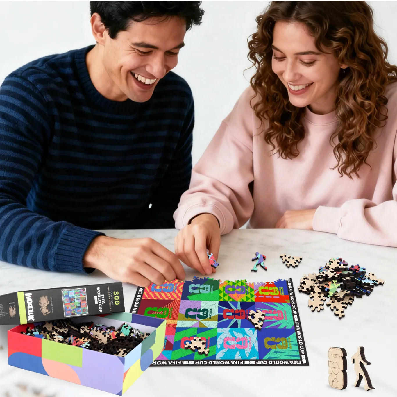 FIFA 2026 host cities mosaic wooden jigsaw puzzle – 300 piece edition