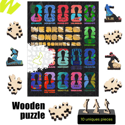 Officially licensed World Cup 2026 host cities emblems puzzle