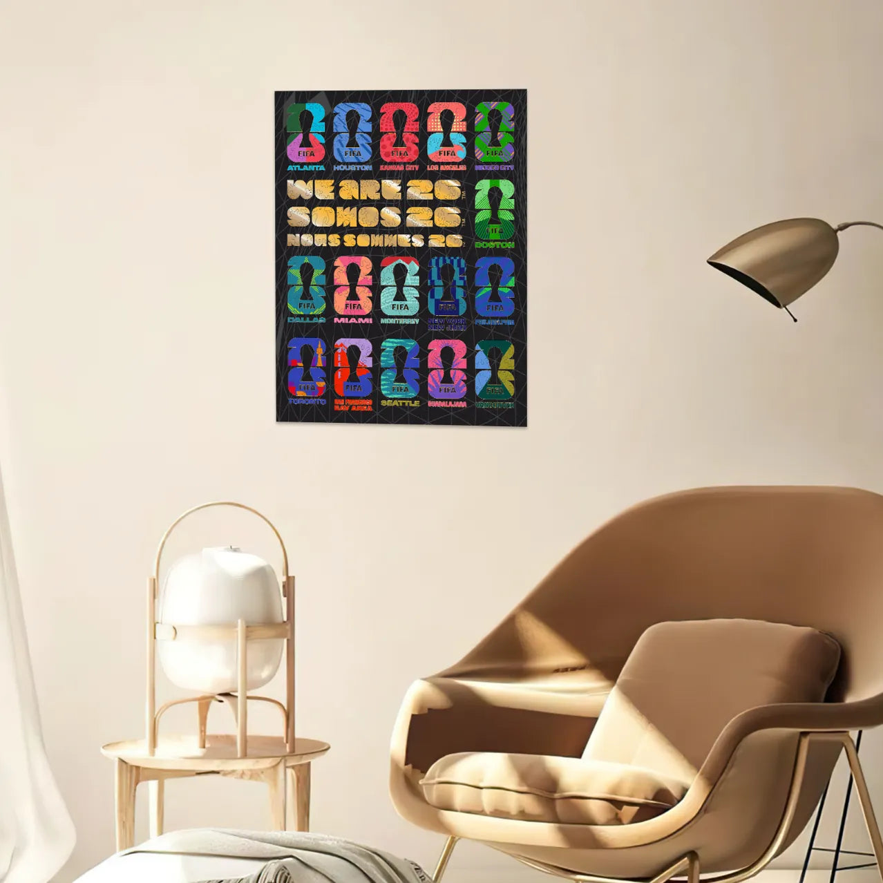 World Cup 2026 wooden puzzle – 16 host cities emblems design