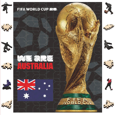 FIFA World Cup 2026 Australia trophy poster wooden jigsaw puzzle – officially licensed