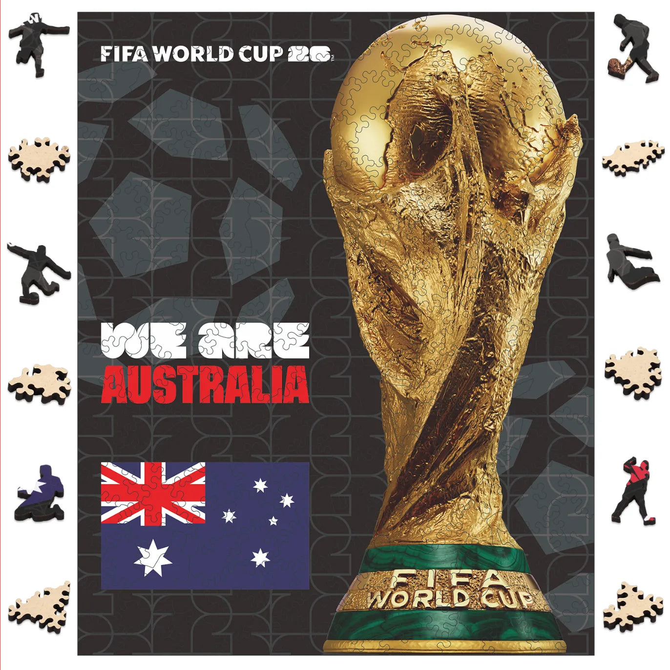 FIFA World Cup 2026 Australia trophy poster wooden jigsaw puzzle – officially licensed