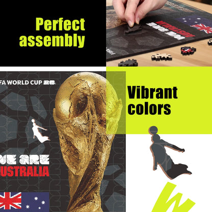 FIFA World Cup 2026 Australia wooden puzzle with laser-cut pieces
