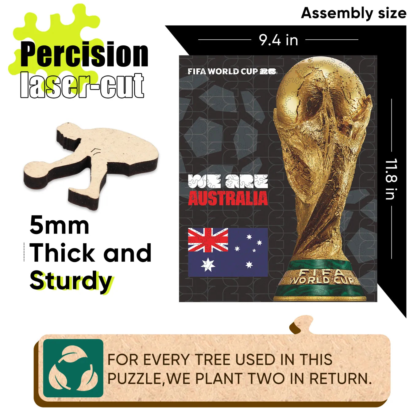 FIFA World Cup 2026 Australia trophy poster puzzle detail
