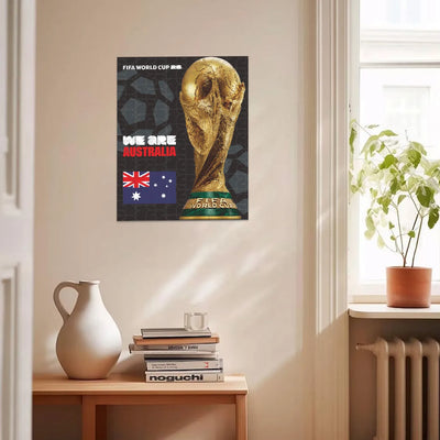 World Cup 2026 wooden puzzle – Australia trophy poster design