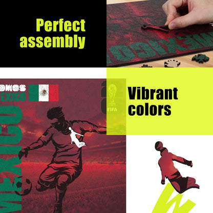 FIFA World Cup 2026 We Are Mexico wooden puzzle with laser-cut pieces