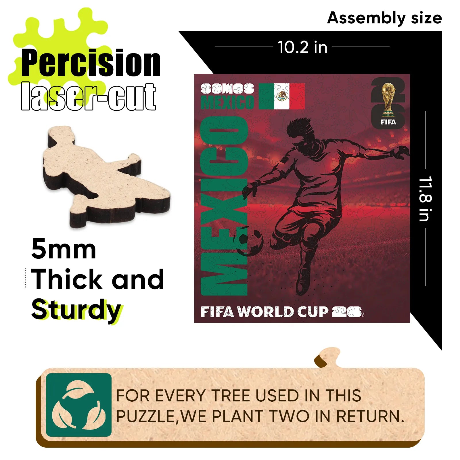 Wooden jigsaw puzzle gift – FIFA World Cup 2026 We Are Mexico