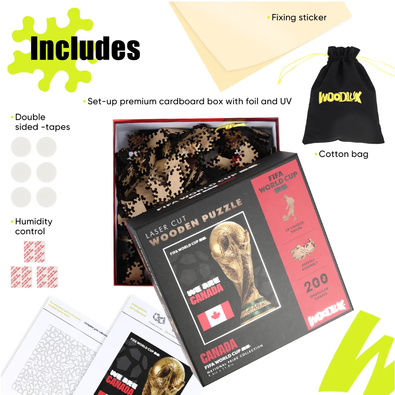 Wooden jigsaw puzzle gift – FIFA World Cup 2026 Canada trophy