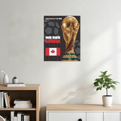 World Cup 2026 wooden puzzle – Canada trophy poster design