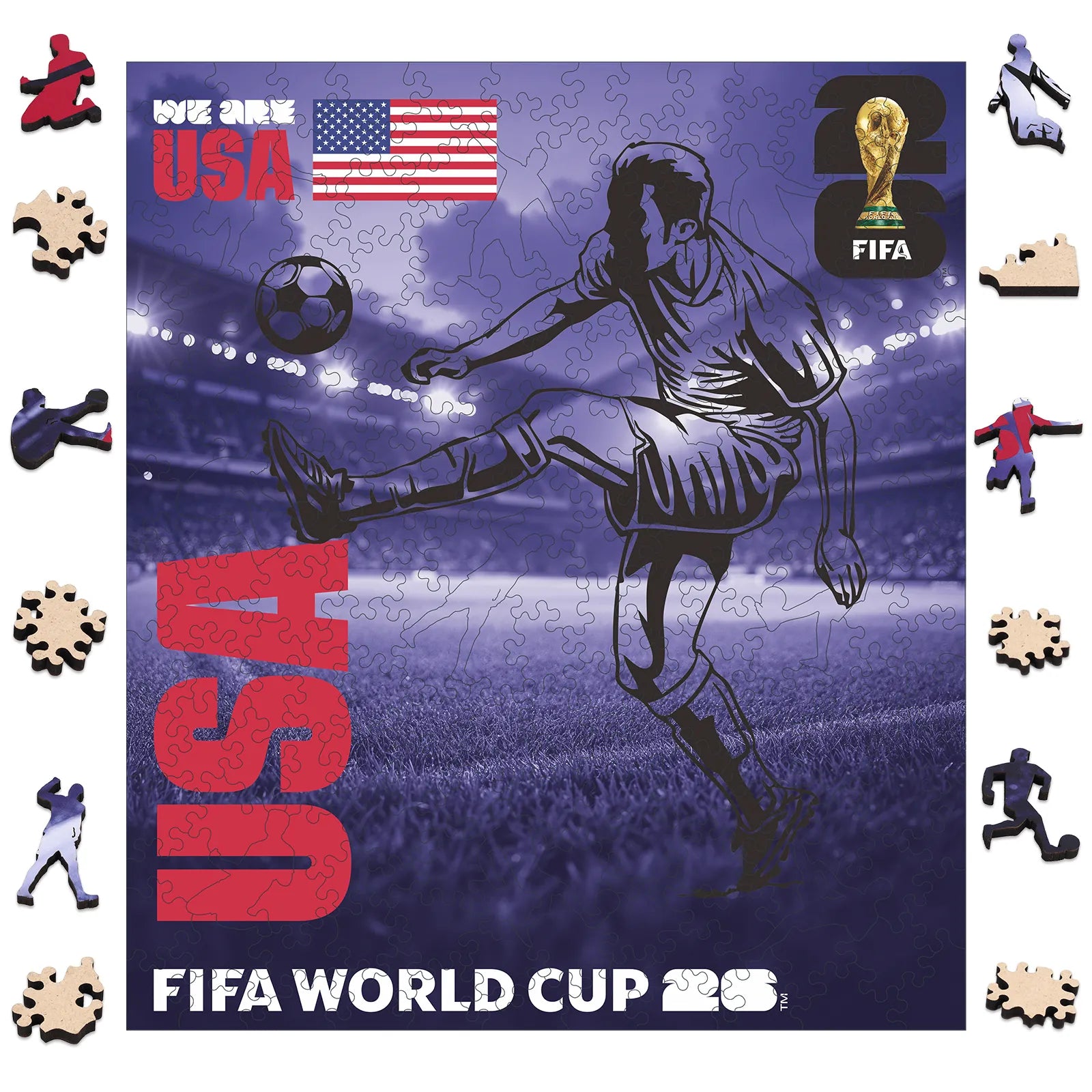 FIFA World Cup 2026 We Are USA poster wooden jigsaw puzzle – officially licensed
