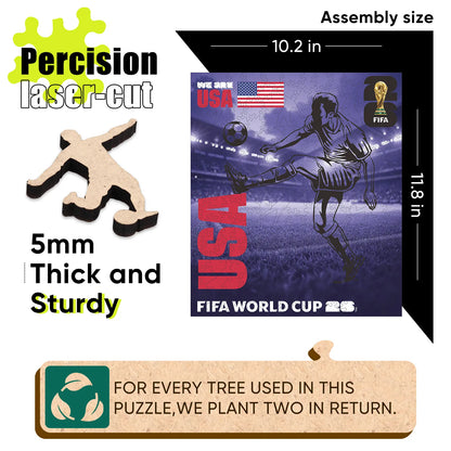 Wooden jigsaw puzzle gift – FIFA World Cup 2026 We Are USA