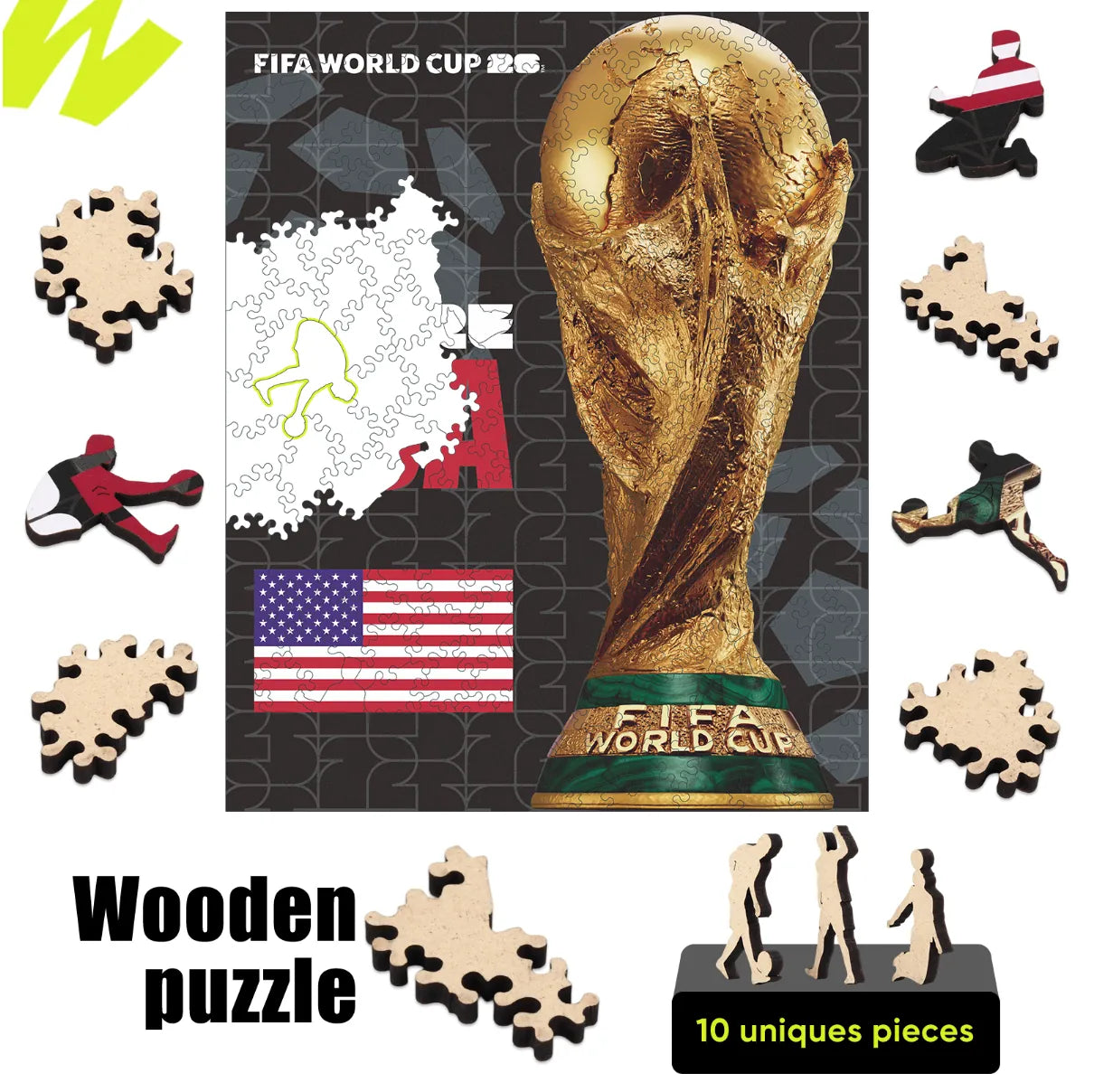 Officially licensed World Cup 2026 USA trophy poster puzzle