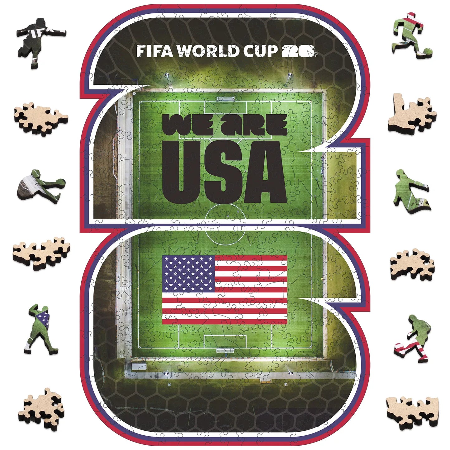 FIFA World Cup 2026 USA national pride wooden jigsaw puzzle – officially licensed