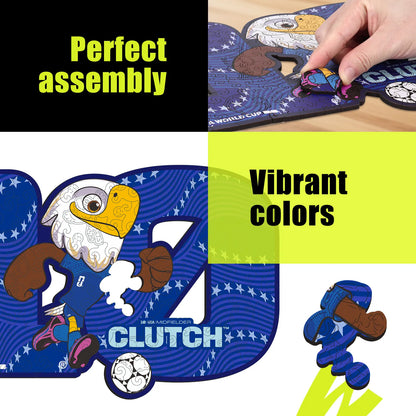 FIFA World Cup 2026 Clutch wooden puzzle with laser-cut pieces