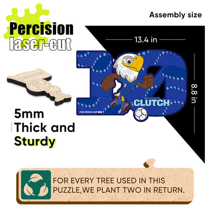 Wooden jigsaw puzzle gift – FIFA World Cup 2026 Clutch mascot
