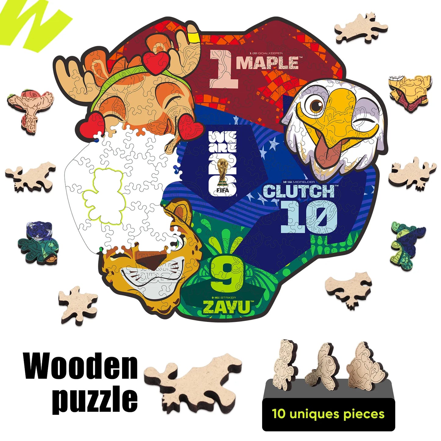 Officially licensed World Cup 2026 trio of mascots puzzle