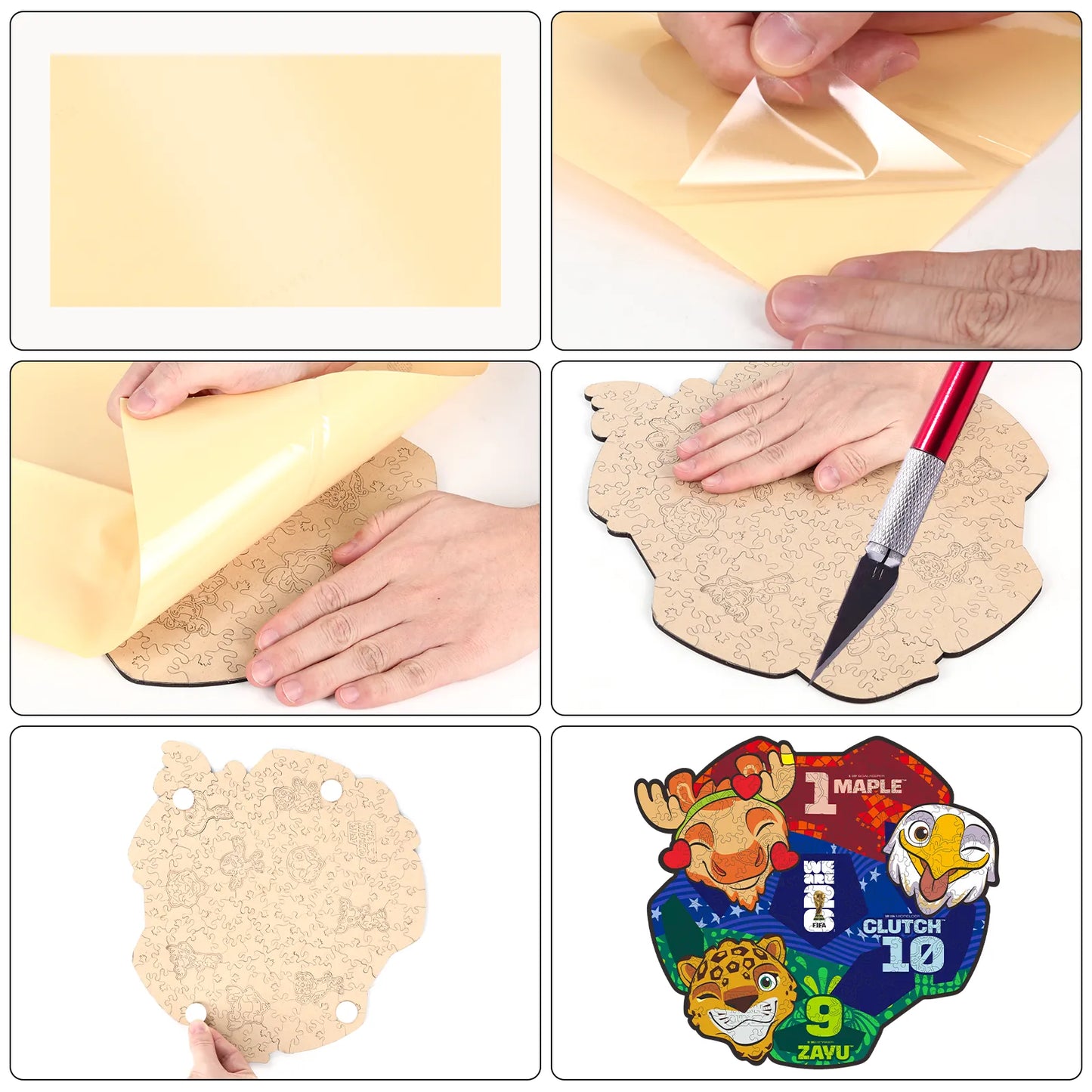 World Cup 2026 mascots wooden jigsaw puzzle – family fan gift