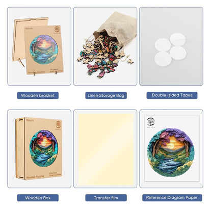 Wooden jigsaw puzzle gift – nature landscape design