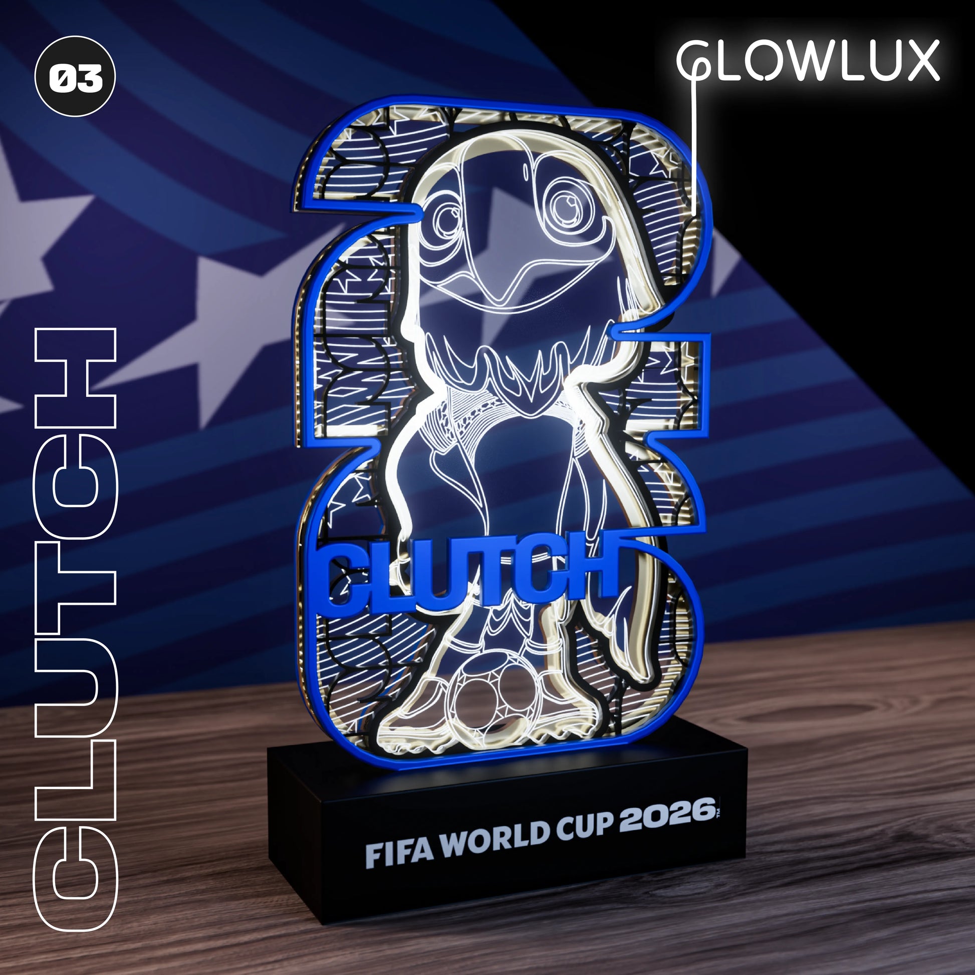 FIFA World Cup 2026 Clutch mascot 3D LED lamp – officially licensed