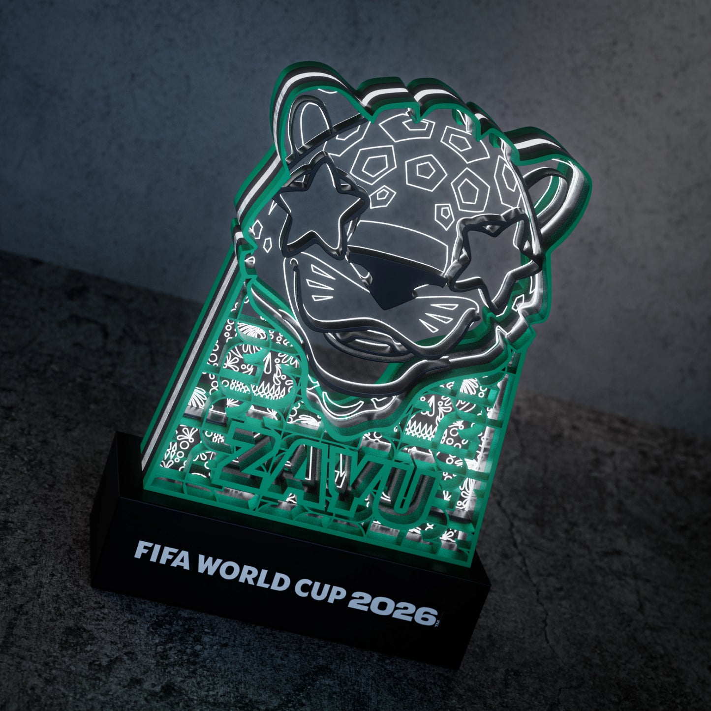 World Cup 2026 wooden night light – Zayu mascot design