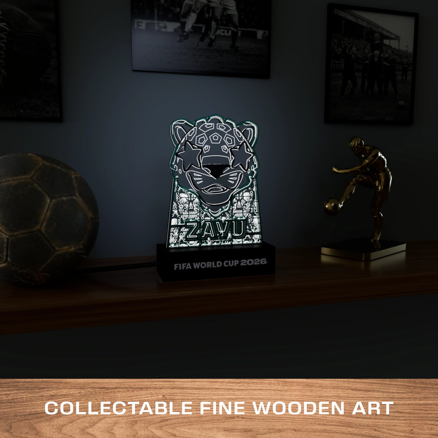 FIFA 2026 Zayu mascot LED lamp – angle view