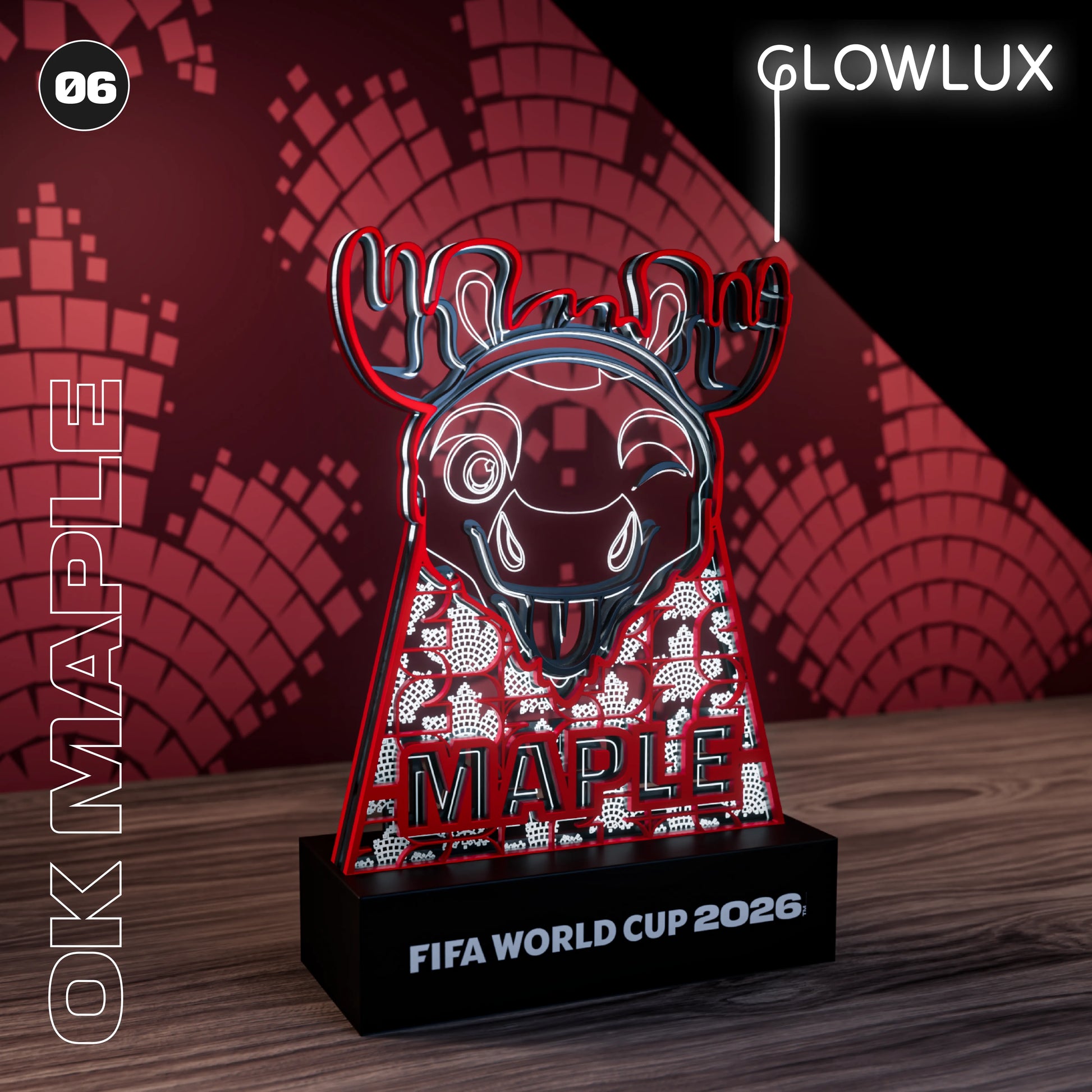FIFA World Cup 2026 Maple the Moose mascot 3D LED lamp – officially licensed