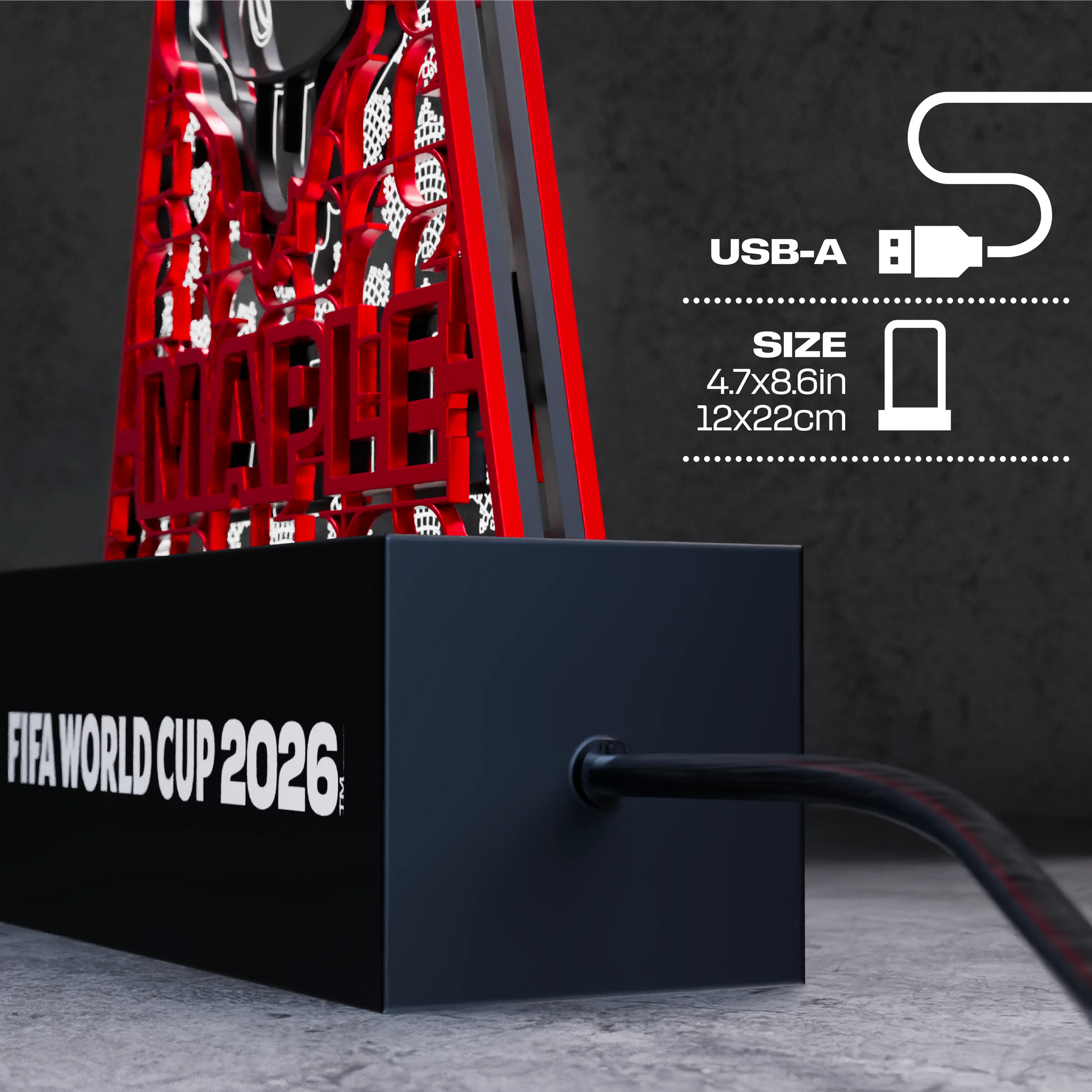 FIFA World Cup 2026 Maple wooden LED lamp detail