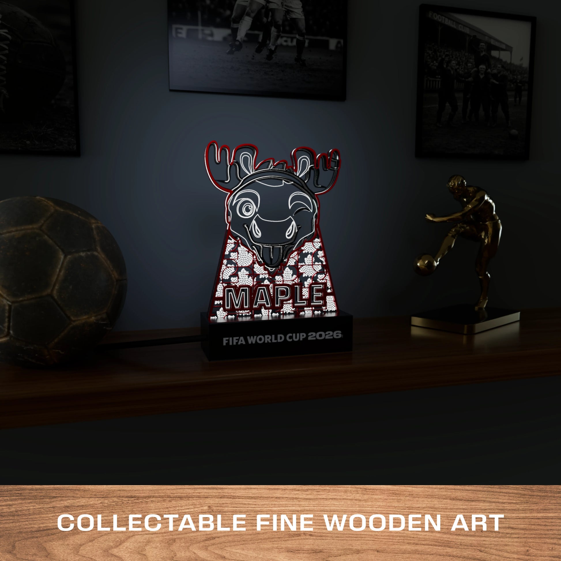 FIFA 2026 Maple the Moose LED lamp – angle view