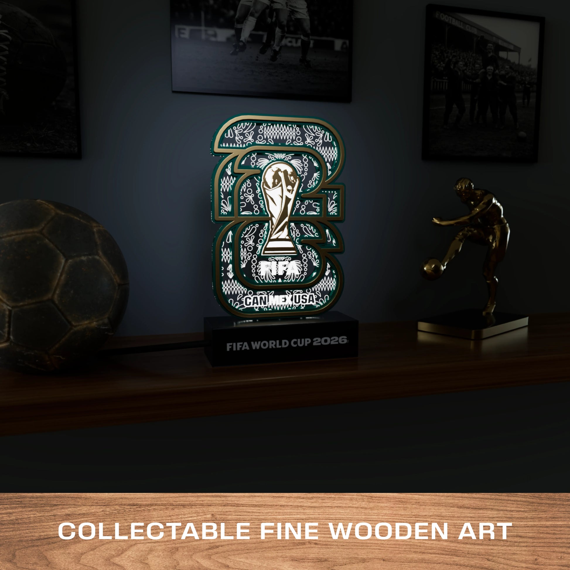 FIFA 2026 Mexico logo LED lamp – angle view