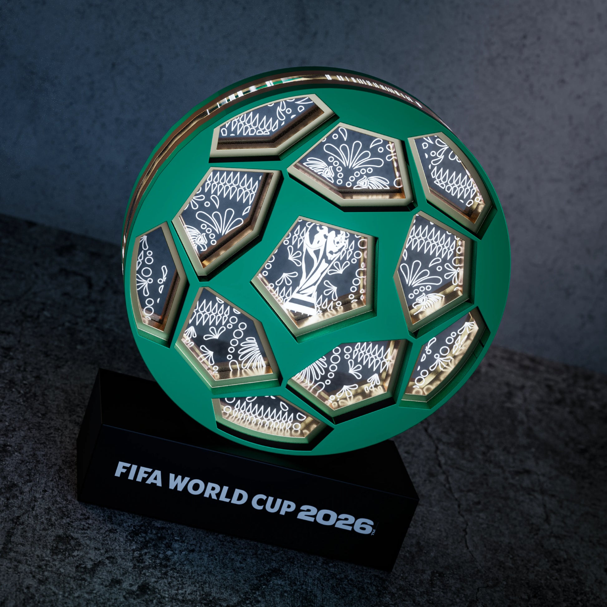 World Cup 2026 wooden night light – Mexico ball design