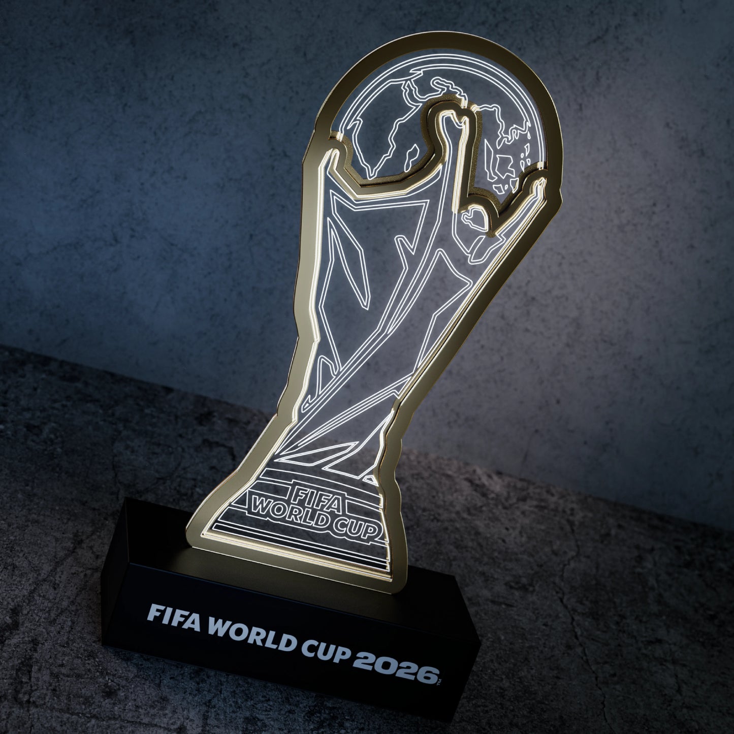 World Cup 2026 wooden night light – official trophy layered design