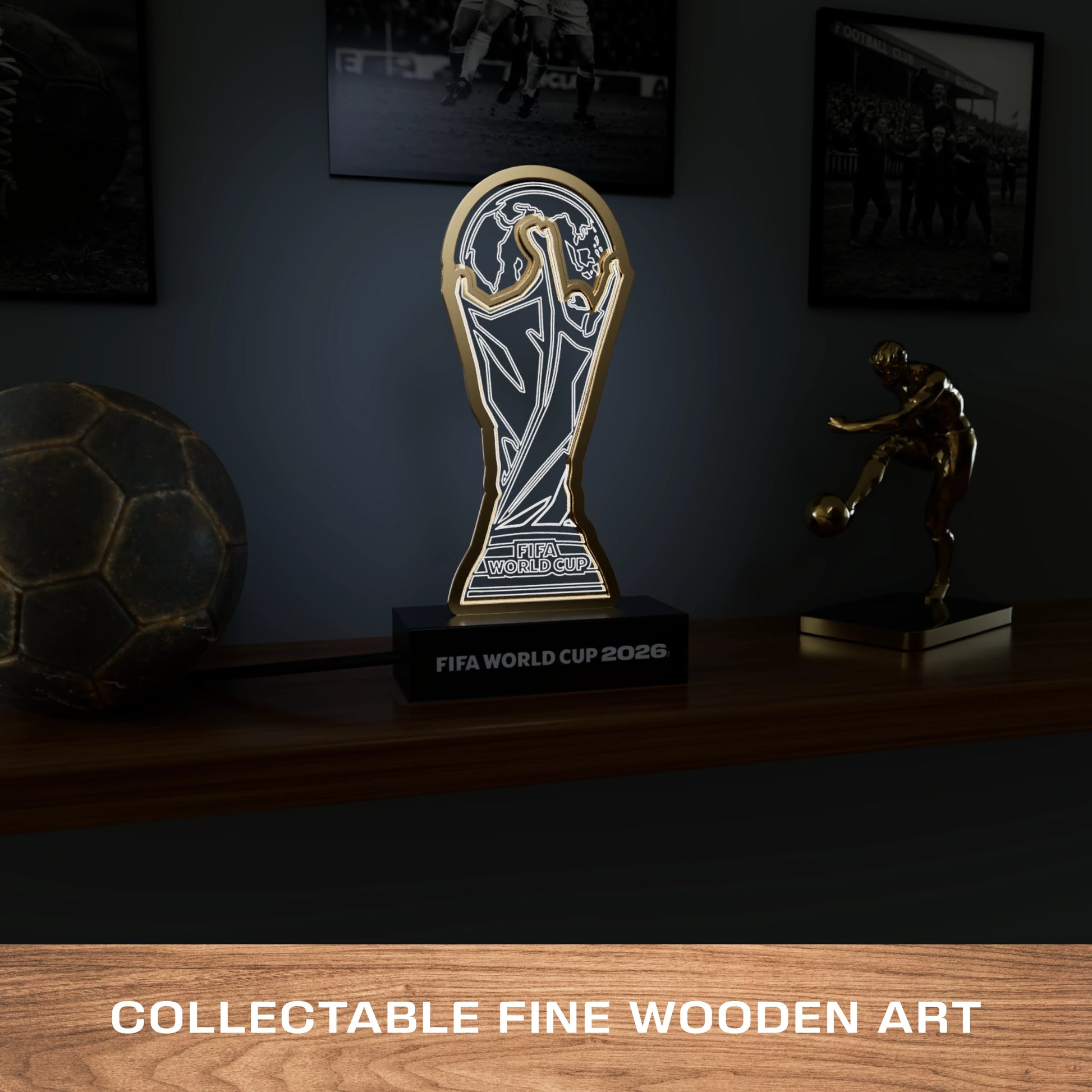 FIFA 2026 trophy LED lamp – angle view