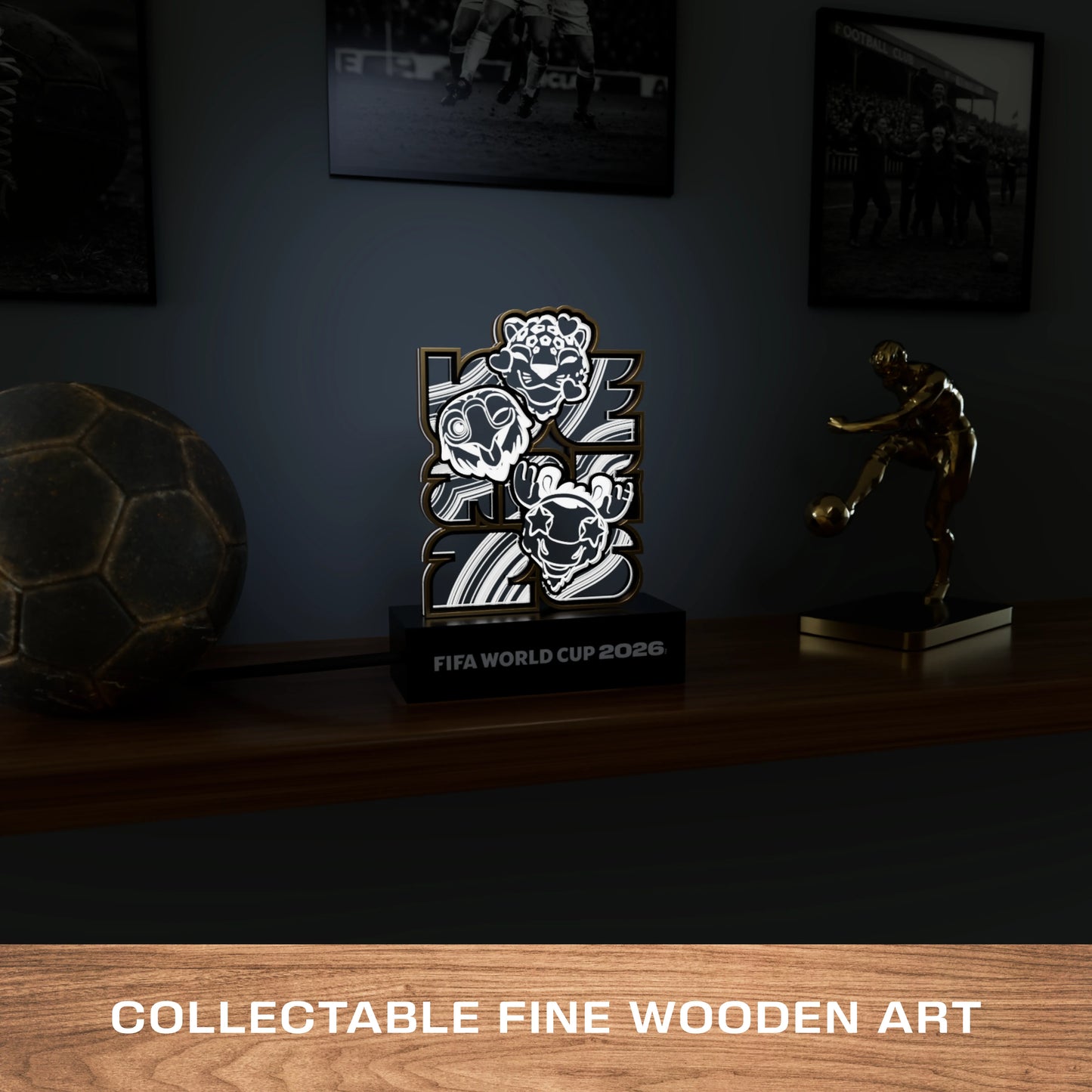 FIFA 2026 mascots LED lamp – angle view