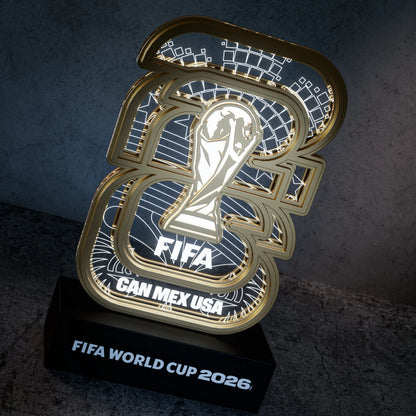 World Cup 2026 wooden night light – host countries layered design