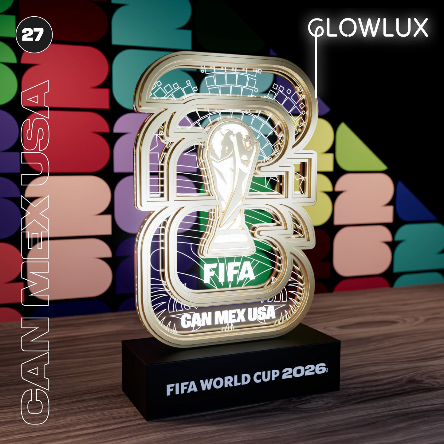 FIFA World Cup 2026 host countries 3D LED lamp – officially licensed